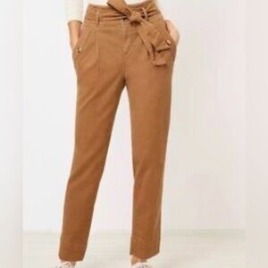 Loft|Women’s Brown Paperbag Waist Pants with cute buttons,size 8•••boho staple